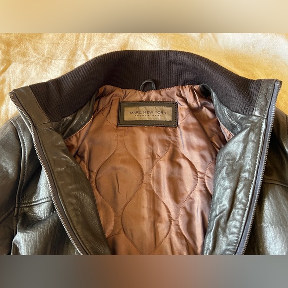 Marc New York Andrew Marc Large Black Lambskin Leather - Picture 3 of 12